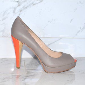 Calvin Klein Gray and Orange Peep Toe Heels